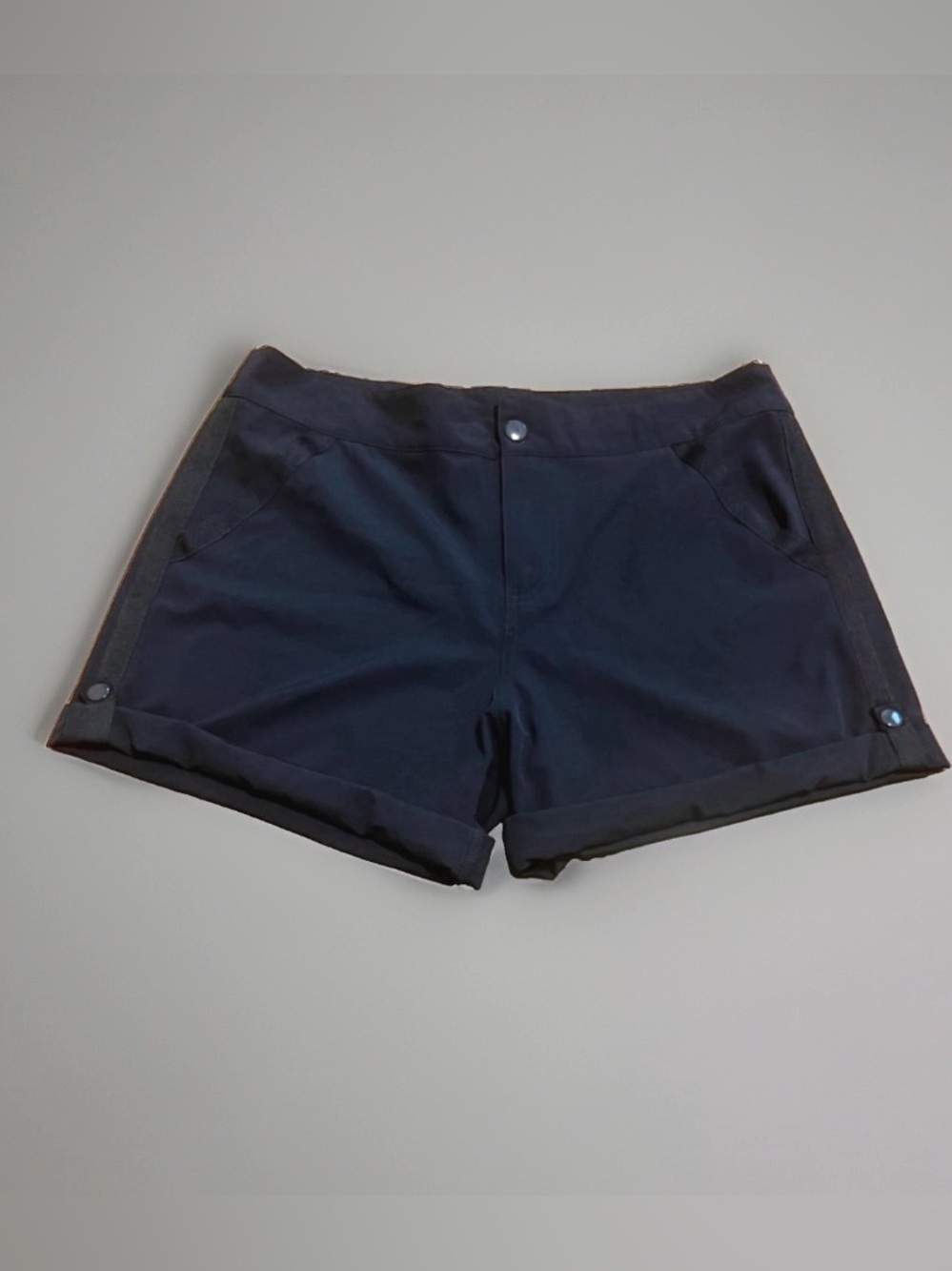 Sail Away by Longitude Black Swim Board Shorts Women’s M Stretch Pocket
